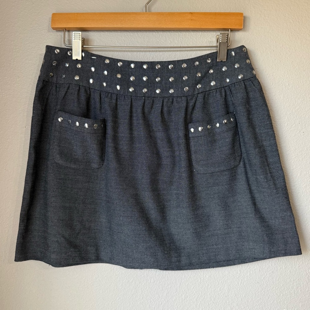 Candie’s Gray Studded Mini Skirt Zip Up Juniors Size 9